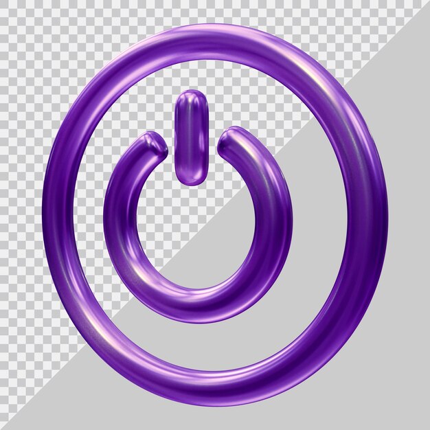 power button icon with 3d modern style