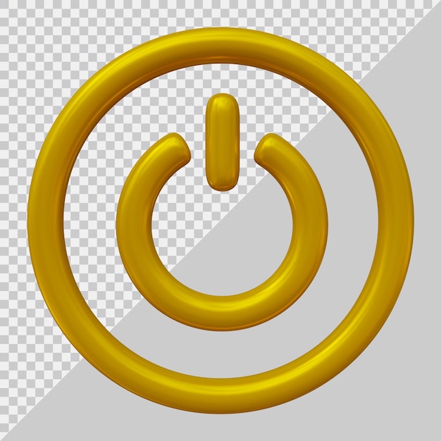 PSD power button icon with 3d modern style