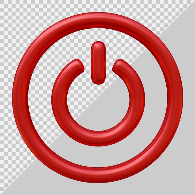 PSD power button icon with 3d modern style