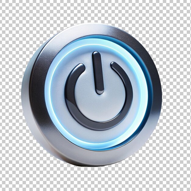 PSD power button icon with 3d modern style