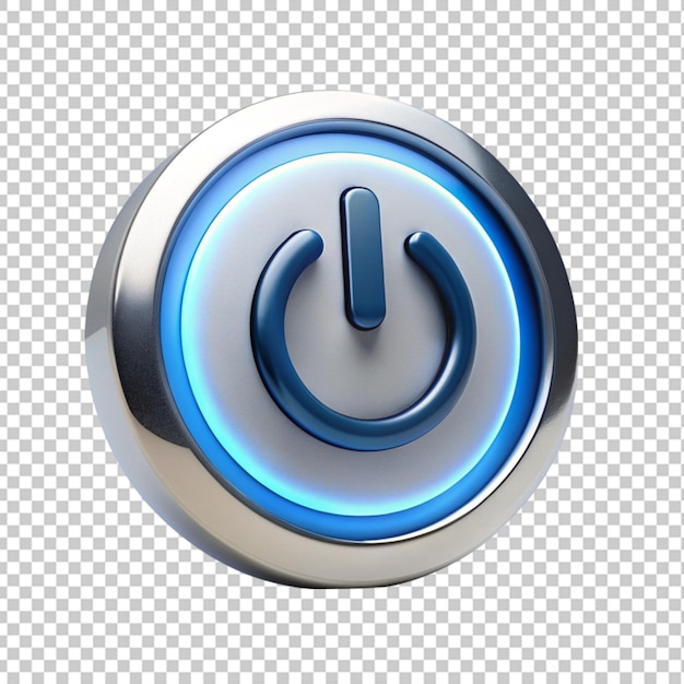 Power button icon with 3d modern style