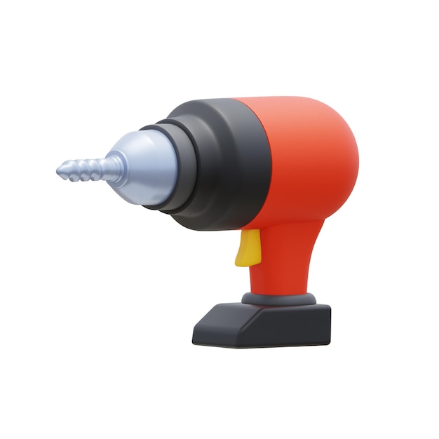 Power drill 3d icon construction