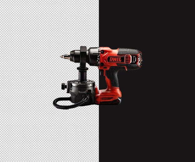 PSD power drill 3d render white background and power drill icon