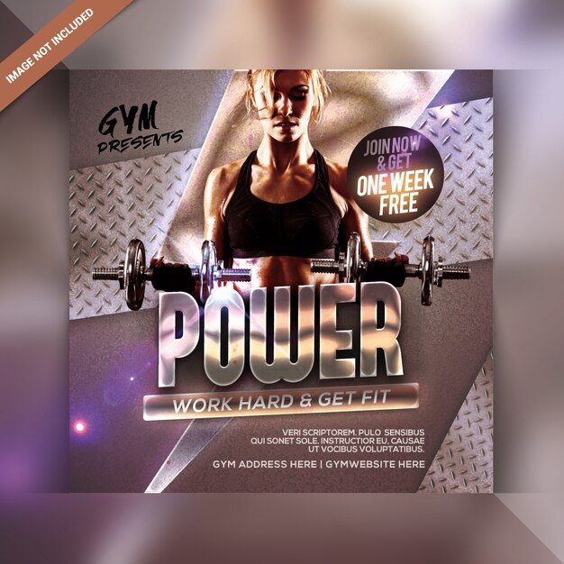 Modello di banner power fitness