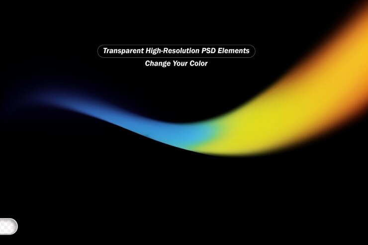 PSD power gold orange wave design transparent background