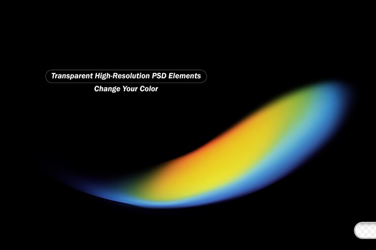 PSD power gold orange wave design transparent background