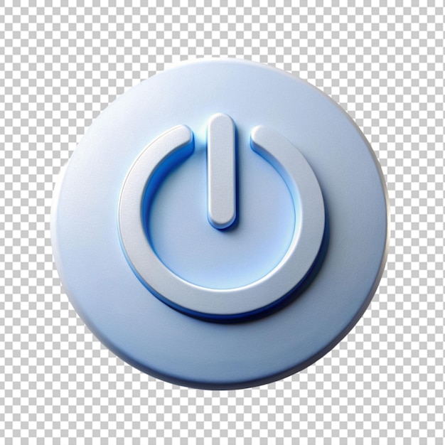 PSD power knop icoon met 3d moderne stijl