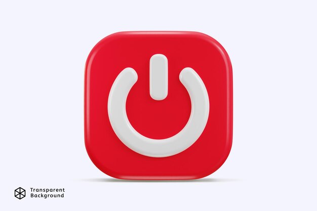 Power off button icon on 3d rendering vector illustration