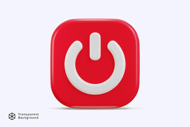 power off button icon on 3d rendering vector illustration