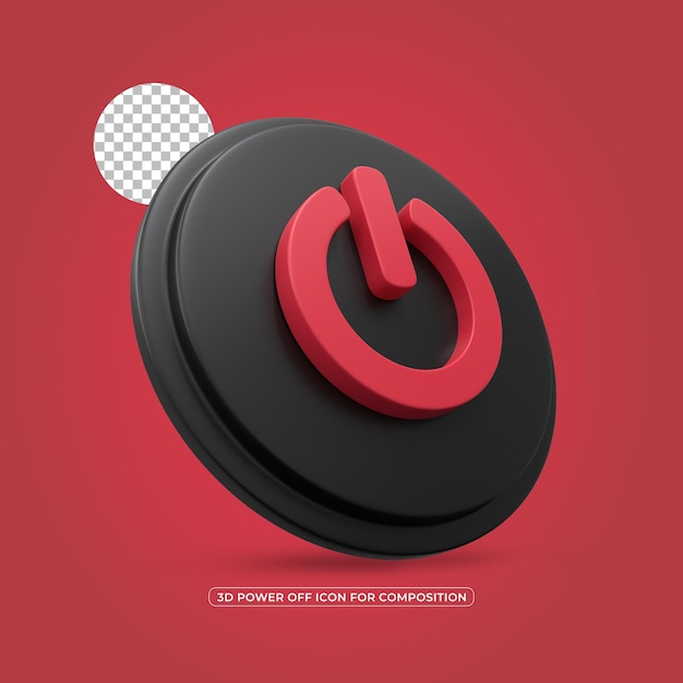 PSD power off isolated 3d rendered icon