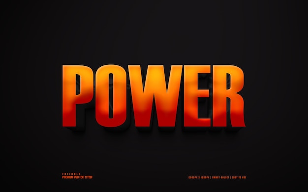 Power premium editable 3d psd text effect