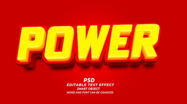 Power PSD 3d editable text effect with background