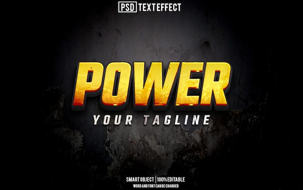 power text effect font editable typography 3d text