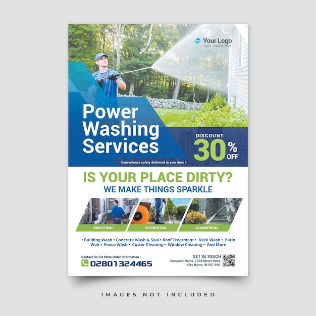 PSD power washing services flyer