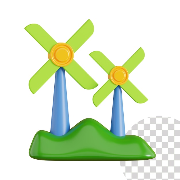 PSD power of wind 3d icon