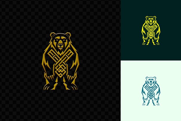 PSD powerful bear clan emblem with bear standing on hind legs an psd vector design creative art concept