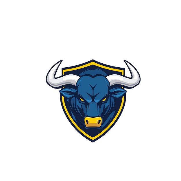 powerful bull mascot logo