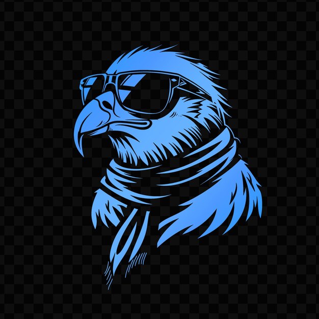 PSD powerful eagle animal mascot logo with aviator sunglasses an psd vector tshirt tattoo ink art