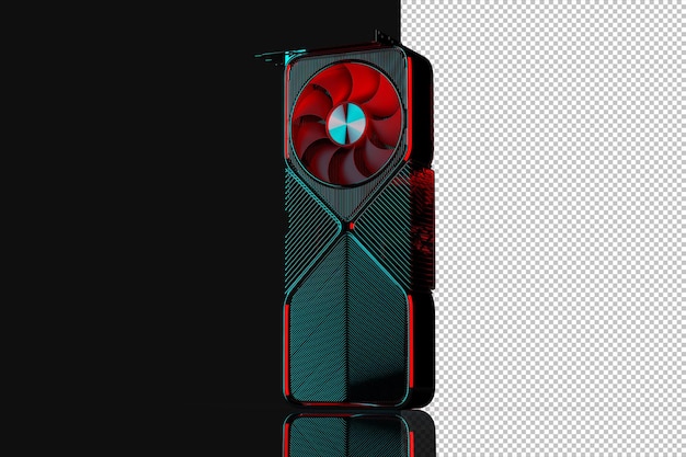 PSD powerful gaming graphic card. 3d rendering