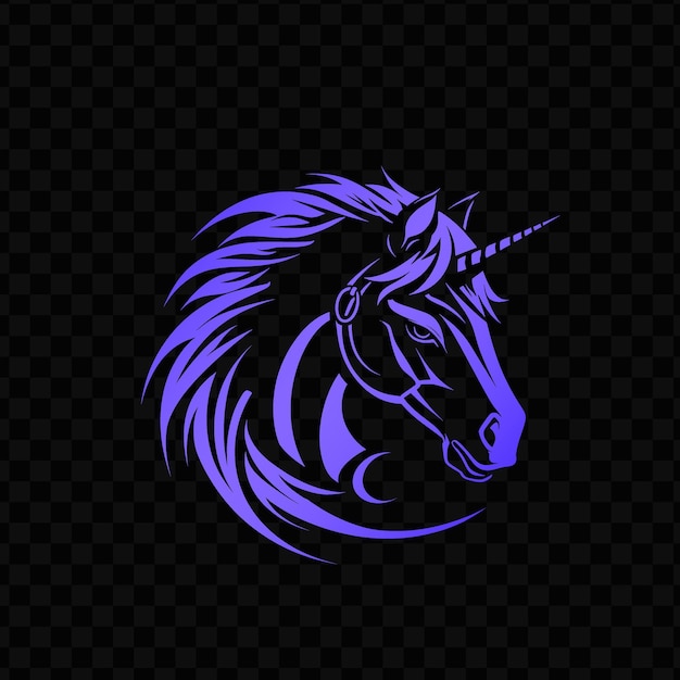 Powerful horse mascot logo with a horseshoe and a mane desig psd vector tshirt tattoo ink art
