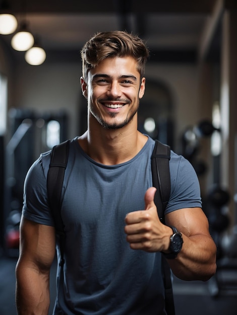 PSD powerful man holding a dumbbell