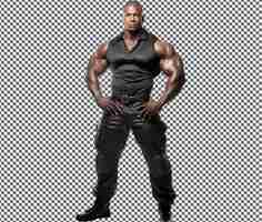 PSD powerful stylish bodybuilder isolated on transparent background