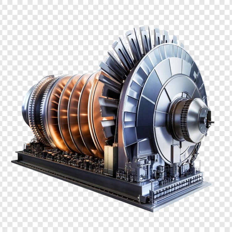 PSD powerful turbine engine technology industrial machine detailed view