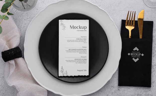 Powyżej widok wiosennego menu z rośliną