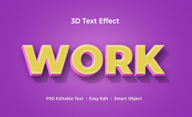 Praca Szablon Makiety Efektu Tekstowego 3d