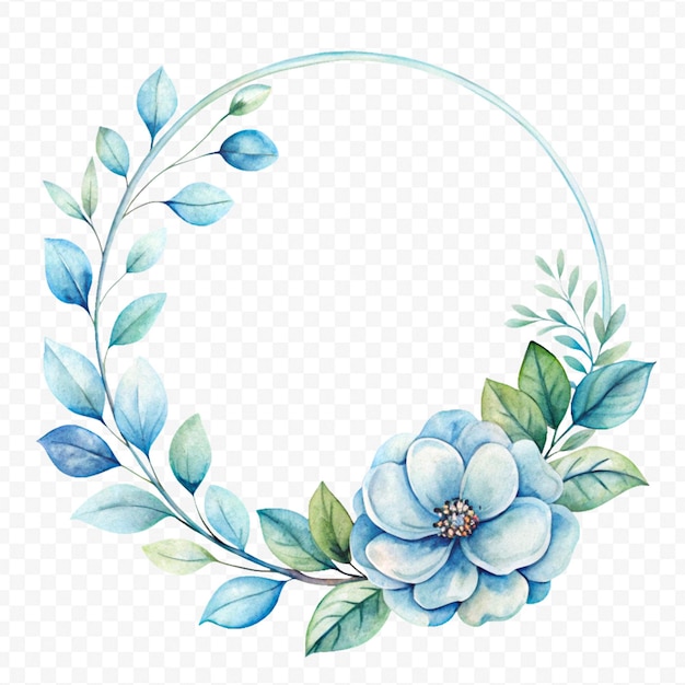 Prachtig bloemenframe in waterverf geïsoleerd op een doorzichtige achtergrond