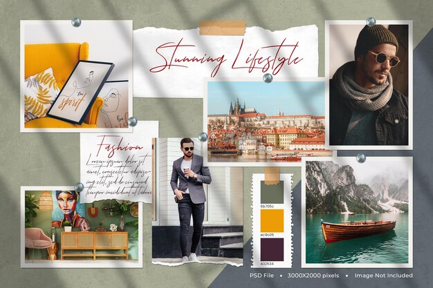 PSD prachtig lifestyle moodboard