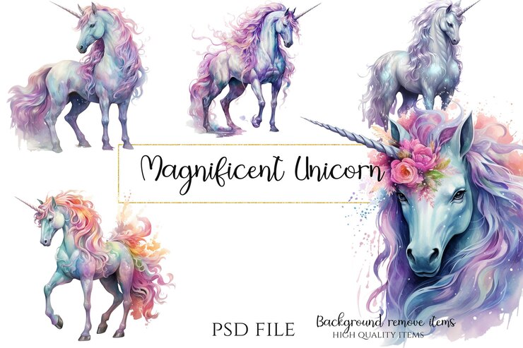 PSD prachtige eenhoorn clipart