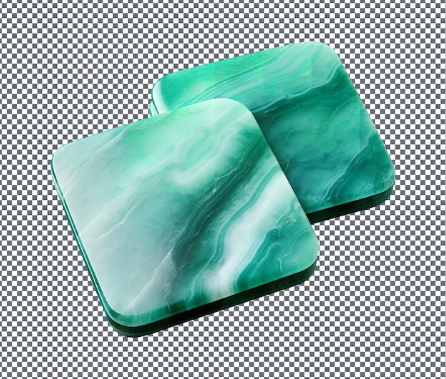 PSD prachtige jade coasters geïsoleerd op transparante achtergrond