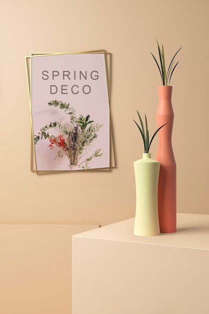 PSD prachtige lente deco concept mock-up