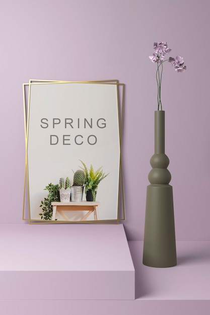 PSD prachtige lente deco concept mock-up