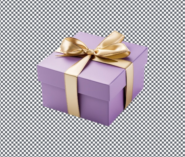 Prachtige lichtpaarse cadeau doos geïsoleerd op transparante achtergrond