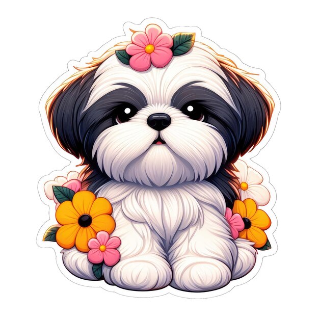 PSD prachtige puppy illustratie in vector png