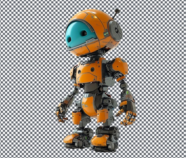 Practical cartoon style robot character rig character isolated on transparent background