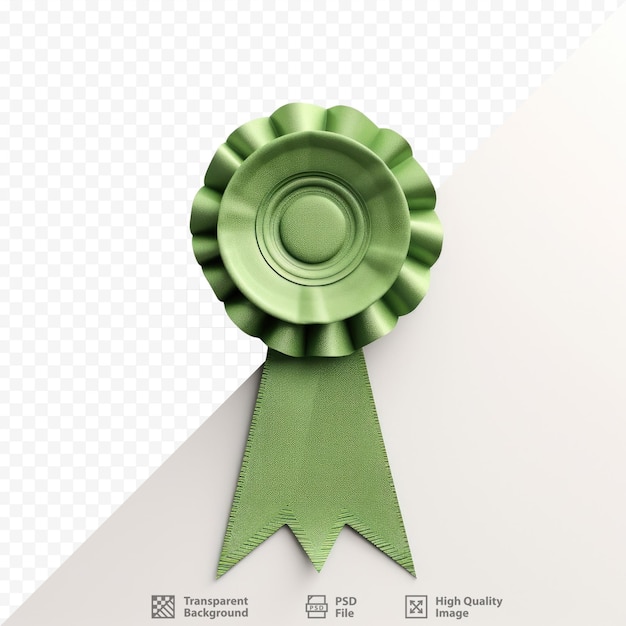 PSD practical ribbon badge in green fabric