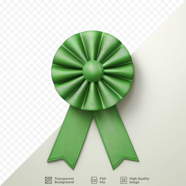 PSD practical ribbon badge in green fabric