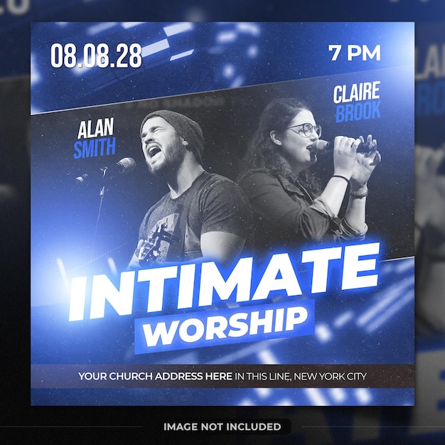 PSD praise and worship church event flyer template