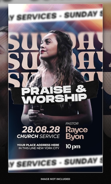 PSD praise and worship church social media post instagram stories