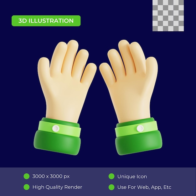 Prayer Hand 3D Illustration