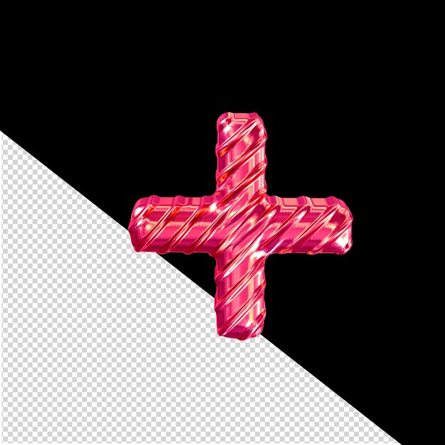 Prążkowany różowy symbol 3d