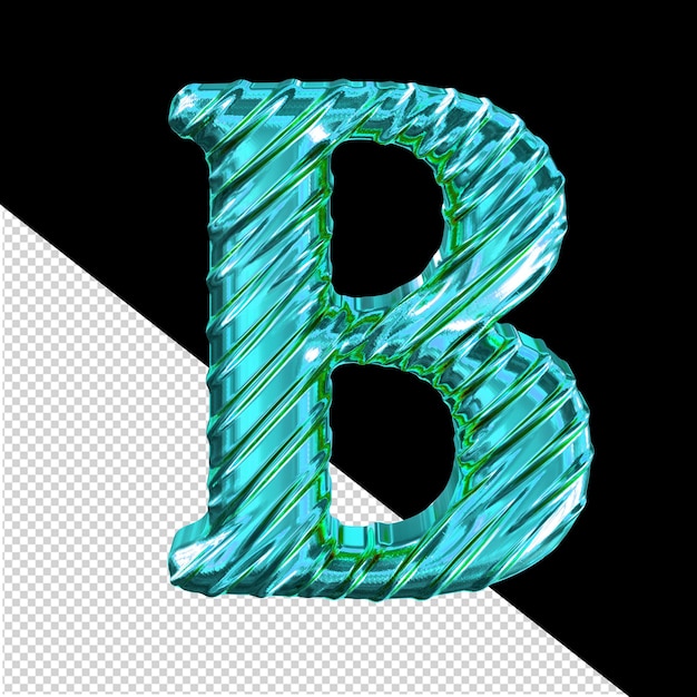 PSD prążkowany turkusowy symbol litery b