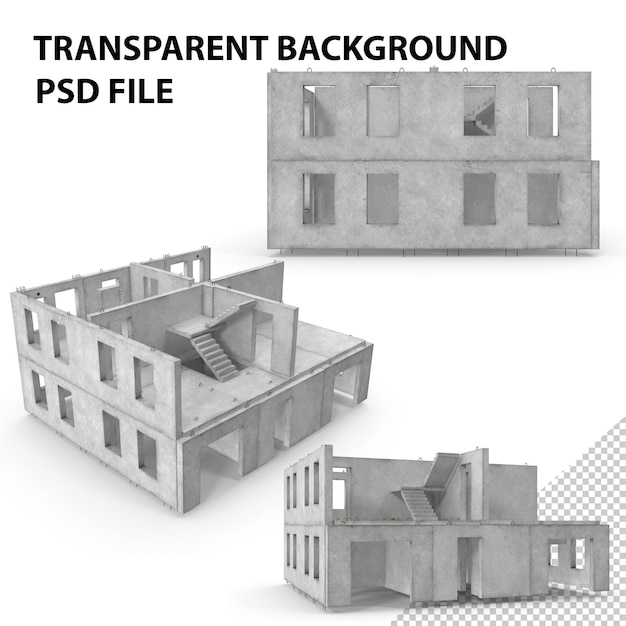 PSD precast concrete panel house png