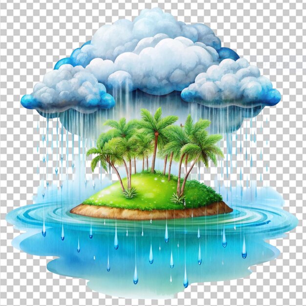 PSD precipitation paradise on transparent background