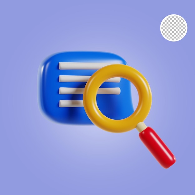 PSD precise data search 3d icon render