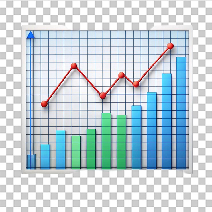 PSD predictive chart isolated on transparent background