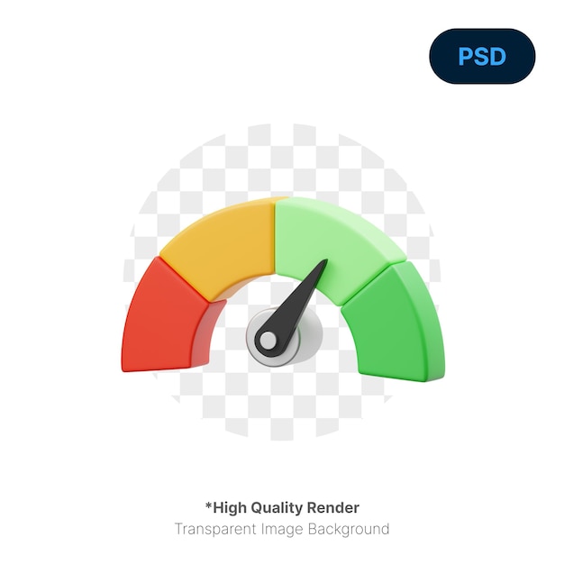 PSD prędkościomierz 3d ikona premium psd